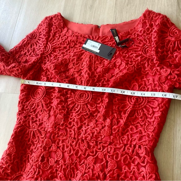 NWT Anthropologie Plenty Tracy Reese Red Scalloped Hem 3/4 Sleeve Dress size 6 - Picture 6 of 14